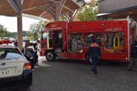 消防車両の展示