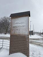 雪化粧の案内看板